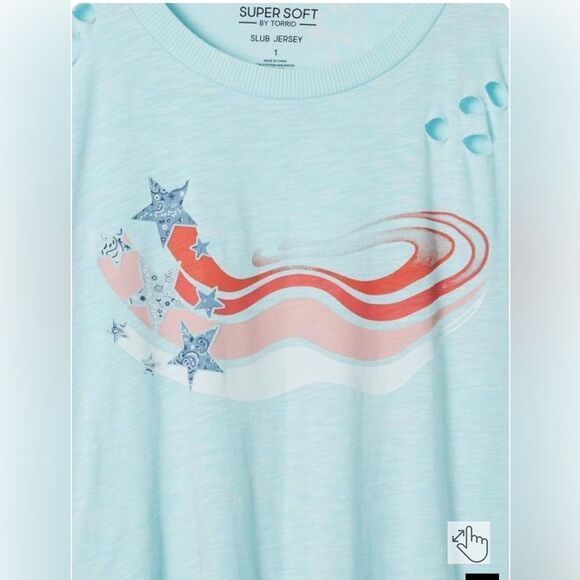 Torrid USA Relaxed Fit Super Soft Slub
Crew Neck Crop Tee - Picture 4 of 6